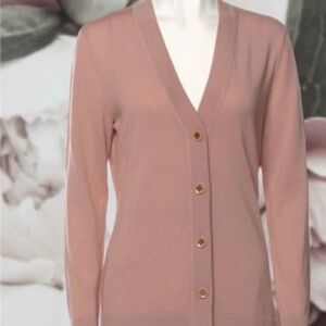 Baby pink Tory Burch merino wool cardigan- size medium